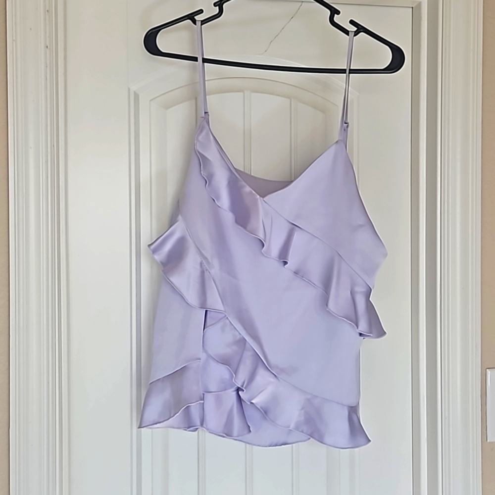 Silky spaghetti strap blouse
